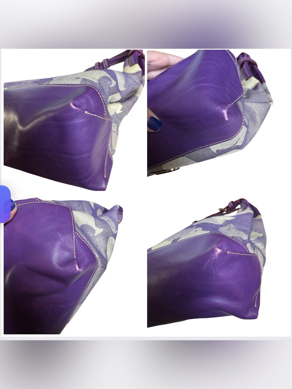 Dooney & Bourke Large Purple Hobo Bag - Picture 11 of 12